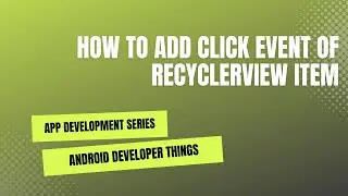 How to add click event of Recyclerview Item | Android Studio | In Hindi