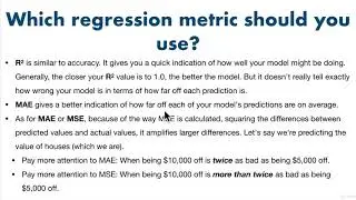 108 Evaluating A Regression Model 3 MSE | Scikit-learn Creating Machine Learning Models