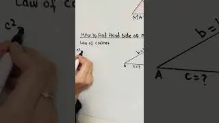 Finding third side of a non-right triangle(no Pythagoras theorem)#education #algebra #maths #exam