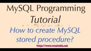 How to create MySQL stored procedure?