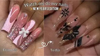 Watch me do my nails: New Years edition | Redesign + Shape Change | Acrylic Nails Tutorial