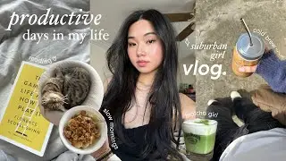 productive diaries 🎧💫 | how i edit my thumbnails, grocery shopping + making matcha