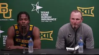 WVU MBB HC Darian DeVries and Toby Okani After OT Loss at Baylor