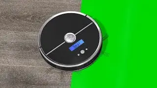 robotic vacuum cleaner works - green screen - free use