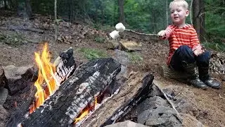 How to build a fire!! Best fire starter, fire safety & a one-match campfire in the rain