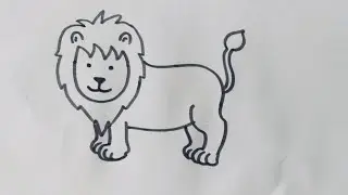 How to draw a cartoon lion/Simple and easy lion drawing for kids.