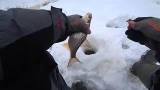 ВТОРОЙ ДЕНЬ НА  ТАЁЖНОЙ РЕКЕ.ЗИМНЯЯ РЫБАЛКА В МАРТЕ.