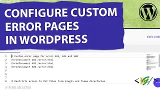 How to Configure Custom Error Pages through Htaccess WordPress | 403 | 404 | 405