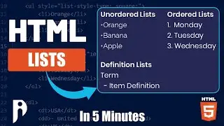 How to add lists in HTML - Learn HTML Lists in 5 minutes