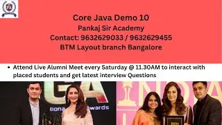 Core Java Demo Session 10 - Pankaj Sir Academy