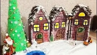 Зимний городок - новогодняя композиция.