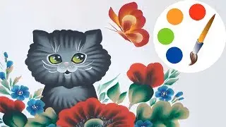 Easy way  to paint a Kitten, How to paint a cat