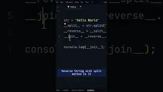 Reverse String in JavaScript with Split method #shorts #javascript #programming