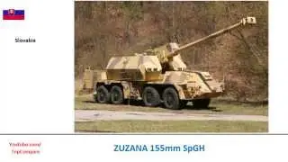 ZUZANA 155mm SpGH , Self-propelled artillery all specs