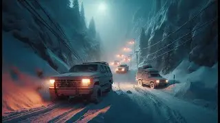 Cars Stuck at Darkstone Canyon - Deep Sleep with Blizzard & Wind Sounds & Snowstorm