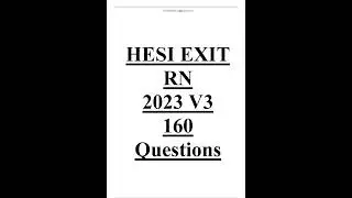 HESI RN EXIT EXAM V3 2023 +900 score!