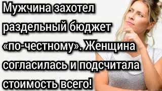 Мужчина захотел раздельный бюджет, женщина согласилась и подсчитала стоимость всего. Аудио рассказы