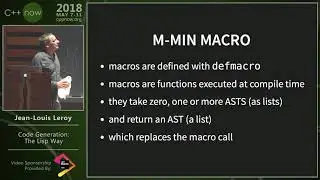 C++Now 2018: Jean-Louis Leroy “Code Generation: The Lisp Way”