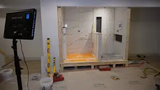 Curbless Shower Installation Timelapse || Fake Showroom Showers #tile #bathroom #shower