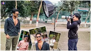 Man best poses Outdoor Male Model Photoshoot I Behind The Scenes I Using Godox TT600 Flash |Ajshawon