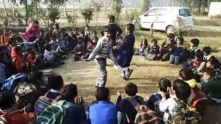 Funny student learning Table in school