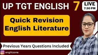 🔴MCQ on History of English Literature || Quick Revision of UP TGT ENGLISH LITERATURE