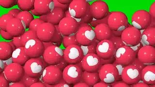 3D HEARTS EMOJI BALLS FALLS GREEN SCREEN FREE NON COPYRIGHTED VIDEO | VSR