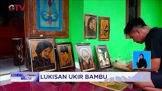 Manfaatkan Limbah Bambu, Pemuda di Jatim Membuat Karya Seni Lukisan Ukir 