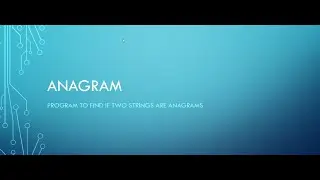 PROGRAM TO CHECK IF TWO STRINGS ARE ANAGRAMS | c# | PYTHON| DSA | INTERVIEW PREPARATION | CODING