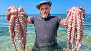 Sea Octopus Fried in a Frying Pan! All The Subtleties Of Cooking