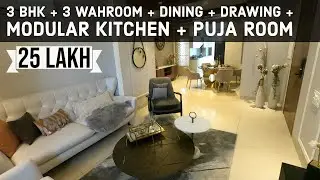 Luxurious Interior Design Apartments 3 BHK + 3 Washroom + Drawing Hall + Dining + Modular Kitchen