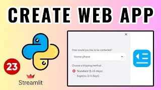 Sidebar Widget - Web App with Python Streamlit Lesson 23