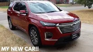 I GOT A NEW CAR!! | Tour of my Premium Chevy Traverse