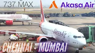 India’s Best Low Cost Airline | Chennai - Mumbai | Akasa Air Economy | B737 Max 8 | Trip Report