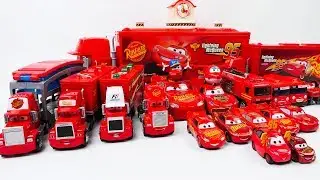 Red Color Disney Pixar Cars 3 Toy LIGHTNING MCQUEEN and Tayo the Little Bus, Fire Truck, Super Wings