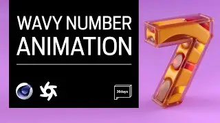 Cinema 4D - Wavy Number / Letter Animation Tutorial (36 Days of Type) #stayhome and learn #withme