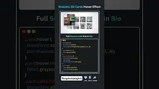 ✨🌟 Realistic 3D Card Hover Effects with CSS & JS! 💻🎨||