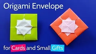 Origami Square Envelope for Greeting Card or Small Gift Wrapping