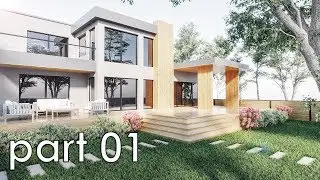 3dsmax Exterior Villa Tutorial (Corona Render) part01