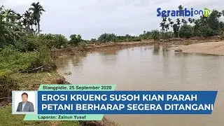 Erosi Krueng Susoh Kian Mengkhawatirkan, Petani Berharap Segera di Bangun Tanggul