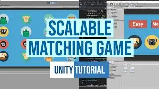 Unity Tutorial - Responsive Matching Game Easy, Medium and Hard Memory Options Code in Description