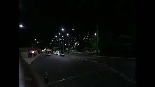 trolleybus station at night