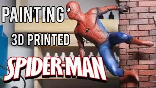 How to paint 3D printed Spiderman | with Airbrush and Posca