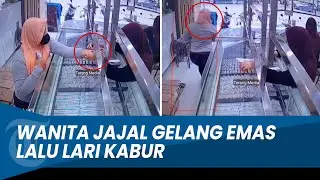 DETIK-DETIK Wanita Bawa Kabur Perhiasan Gelang saat Menjajalnya di Toko Emas