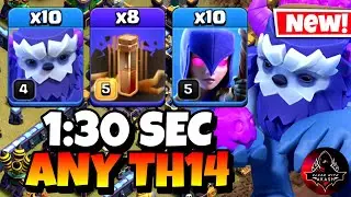 Th14 Yeti Witch Attack With 8 Earthquake Spell | Best Th14 Attack Strategy in Clash of Clans