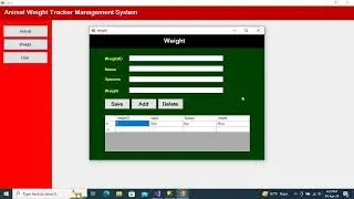 Animal Weight Tracker Management System Using C#