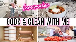 COOK AND CLEAN WITH ME 2021 //  SPEED CLEAN KITCHEN + EASY DINNER IDEA