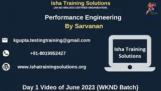 Performance Engineering Day 1 Video 25th June 2023.Contact/WhatsApp us on +91-8019952427 to enroll