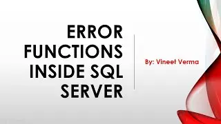 Error Functions inside SQL Server
