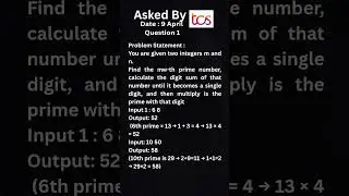 Tcs nqt coding question April 9 question 1#tcshiring #tcs #tcs #tcs_pattern